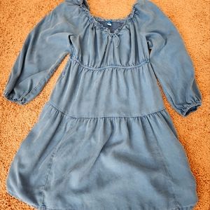 Old Navy Denim Chambray Tiered Dress Sz Large